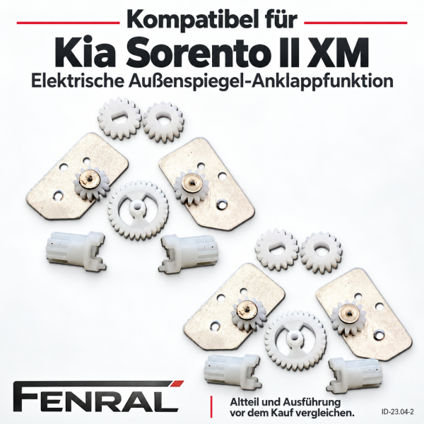 Außenspiegel-Klappmechanik-Reparatursätze – 2 Sätze kompatibel für Kia Sorento II XM – FENRAL