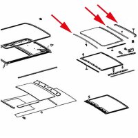 Schiebedach Dichtung Gummi Reparatursatz für Mercedes W108 109 114 115 116 4 Tlg
