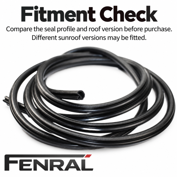 Sunroof seal compatible with Audi A4 B8/8K black rubber