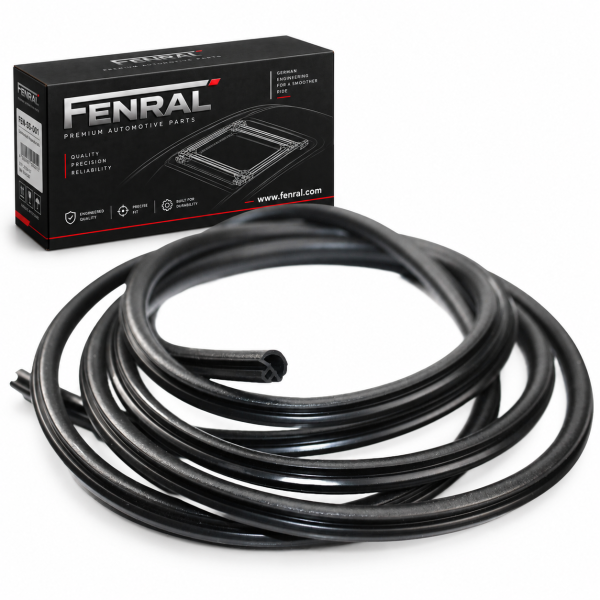Sunroof seal compatible with Audi A4 B8/8K black rubber