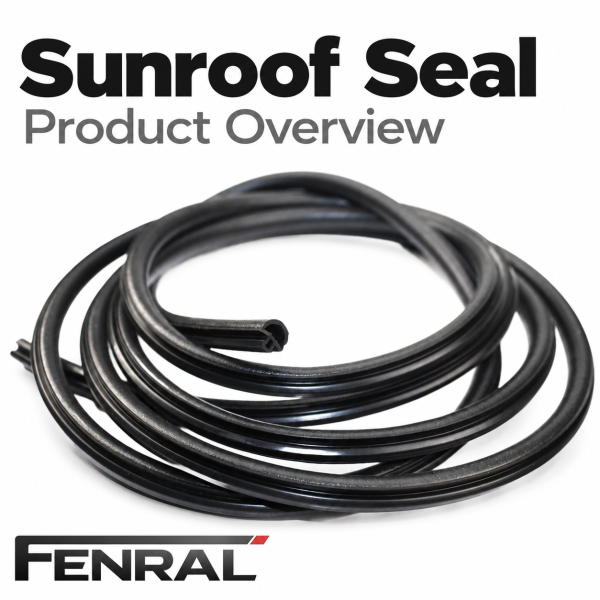 Sunroof seal compatible with Audi A4 B8/8K black rubber