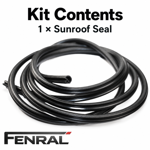 Sunroof seal compatible with Audi A4 B8/8K black rubber
