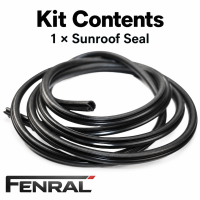 Sunroof seal compatible with Audi A4 B8/8K black rubber
