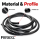 Sunroof seal compatible with Audi A4 B8/8K black rubber