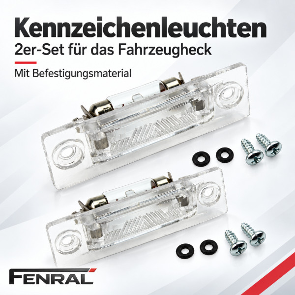 Kennzeichenleuchten 2 Stück kompatibel für VW und kompatibel für Skoda hinten FENRAL