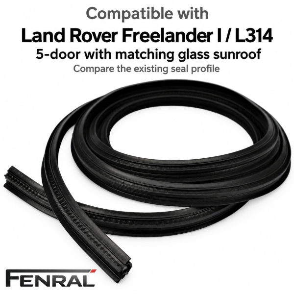 Glas-Schiebedach-Dichtung kompatibel für Land Rover Freelander I – Schwarz – FENRAL