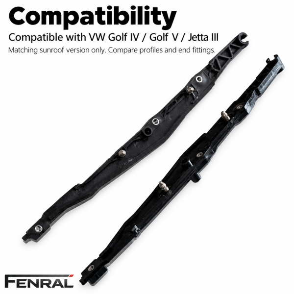 Left and right sunroof guide rails compatible with VW Golf IV Golf V