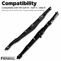 Left and right sunroof guide rails compatible with VW Golf IV Golf V
