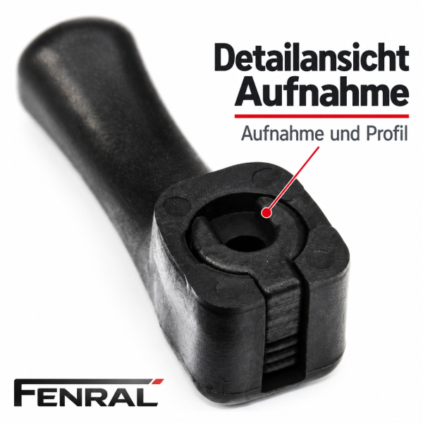Zwei Griffe für manuelle Spiegelverstellung kompatibel für Mercedes-Benz W115 – Schwarz – FENRAL