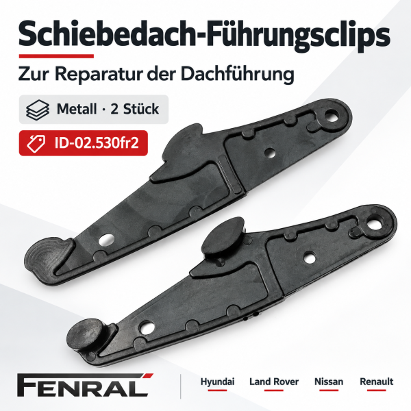 Metal sunroof guide clips – 2 pieces compatible with Hyundai i30 GD