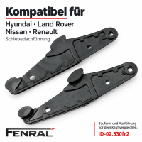 Metal sunroof guide clips – 2 pieces compatible with Hyundai i30 GD