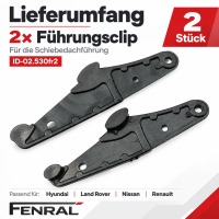 Metal sunroof guide clips – 2 pieces compatible with Hyundai i30 GD