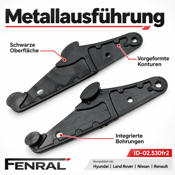 Sunroof guide clips – 2 pieces compatible with Hyundai i30 GD