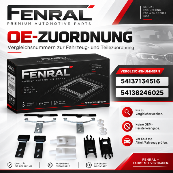 Schiebedach Reparaturset 12-teilig kompatibel für BMW 3er E46 – FENRAL