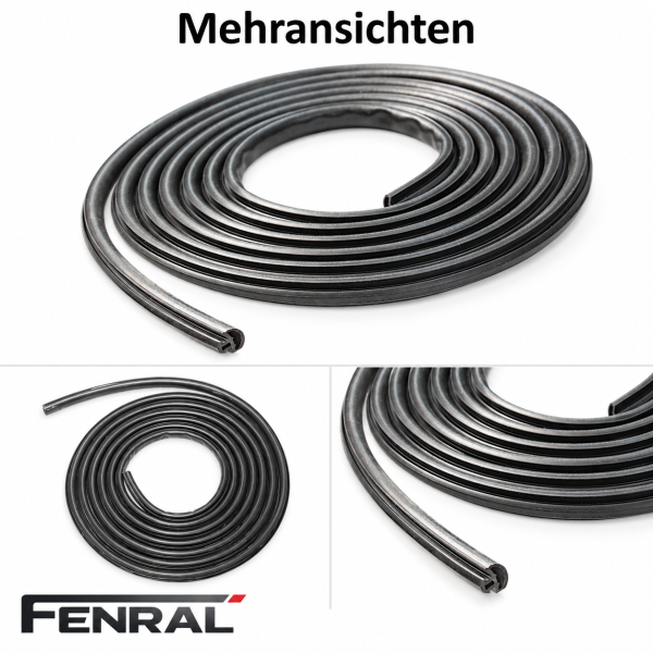 Glas-Schiebedach-Dichtung kompatibel für Volvo S60 I S80 I V70 II XC70 I XC90 I Schwarz FENRAL