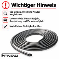 Glas-Schiebedach-Dichtung kompatibel für Volvo S60 I S80 I V70 II XC70 I XC90 I Schwarz FENRAL