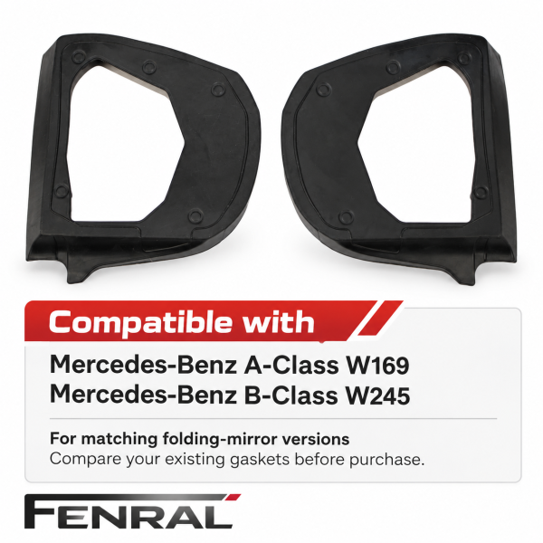Außenspiegel-Dichtungen links und rechts kompatibel für Mercedes-Benz W169 und W245 Schwarz FENRAL