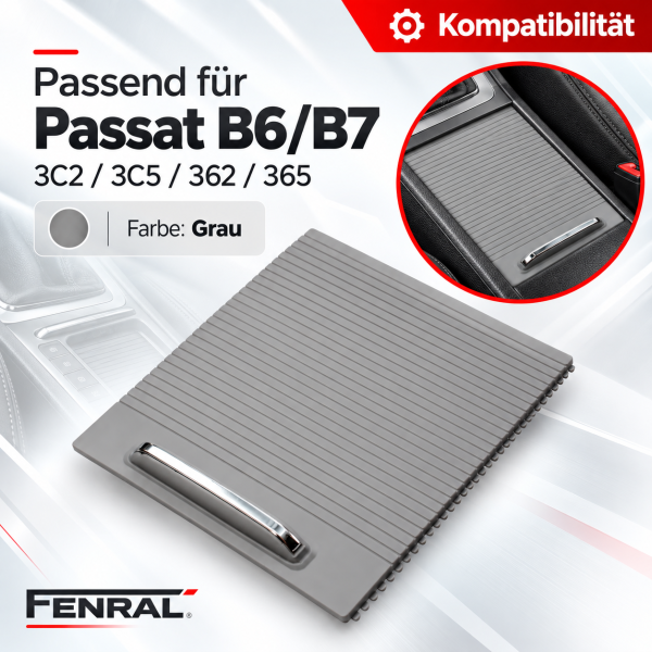 Mittelkonsole-Rollo-Reparaturteil kompatibel für VW Passat B6/B7 Grau FENRAL