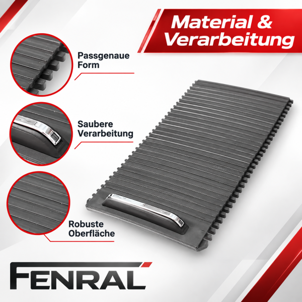 Mittelkonsole-Schiebeabdeckung kompatibel für Opel Astra J – Schwarz – FENRAL