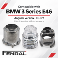 Wing mirror folding mechanism repair kit – angular version compatible with BMW 3 Series E46