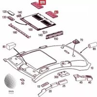 1x Lüftungsgitter Schiebedach Hellgrau für  SET Mercedes C E S-Klasse CLK CLS