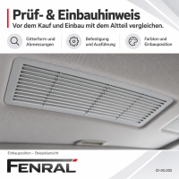 Lüftungsgitter für Schiebedach-Sonnenblende kompatibel für Mercedes-Benz W210/W211 – hellgrau – FENRAL