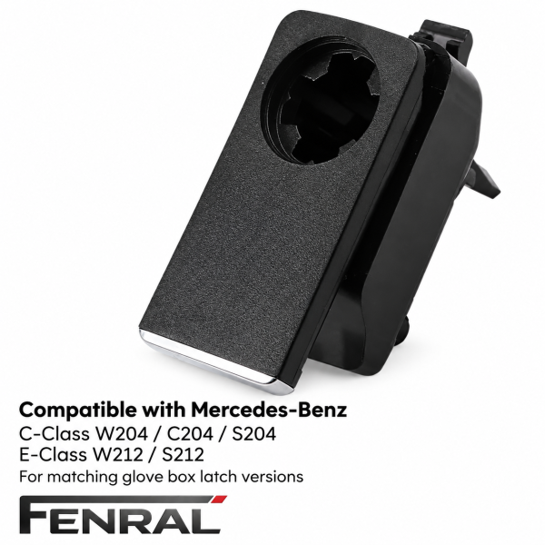 Handschuhfach-Verschlussgriff kompatibel für Mercedes-Benz W204/C204/S204 W212/S212 – Schwarz – FENRAL