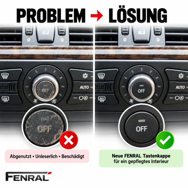 Klima-OFF-Tastenkappe kompatibel für BMW E60/E61 E63/E64 – Schwarz – FENRAL