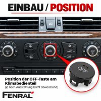 Klima-OFF-Tastenkappe kompatibel für BMW E60/E61 E63/E64 – Schwarz – FENRAL