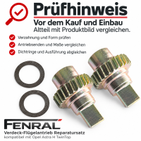 Zwei Zahnräder mit Dichtringen für den Verdeck-Flügelantrieb kompatibel für Opel Astra H TwinTop – FENRAL