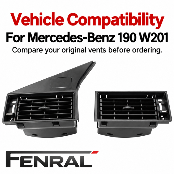 Lüftungsdüsen links und rechts kompatibel für Mercedes-Benz 190 W201 Schwarz FENRAL