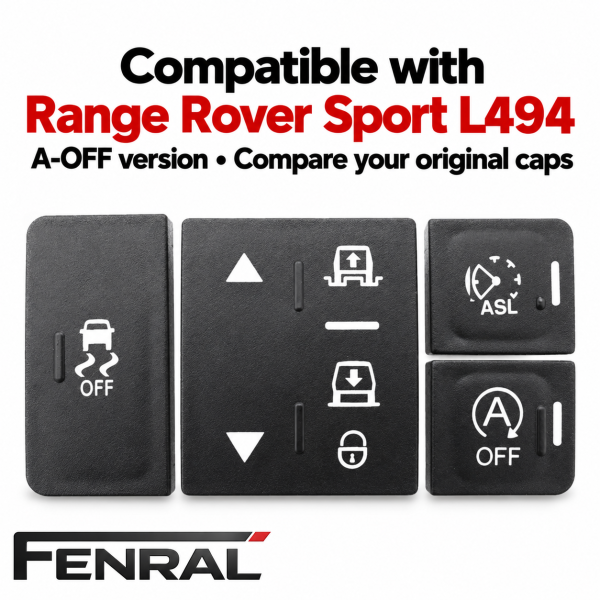 Vier Mittelkonsolen-Tastenkappen A-OFF kompatibel für Land Rover Range Rover Sport L494 – FENRAL