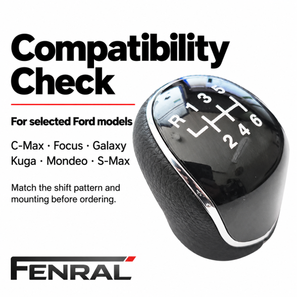 Schaltknauf kompatibel für Ford C-Max Focus Galaxy Kuga Mondeo S-Max – FENRAL